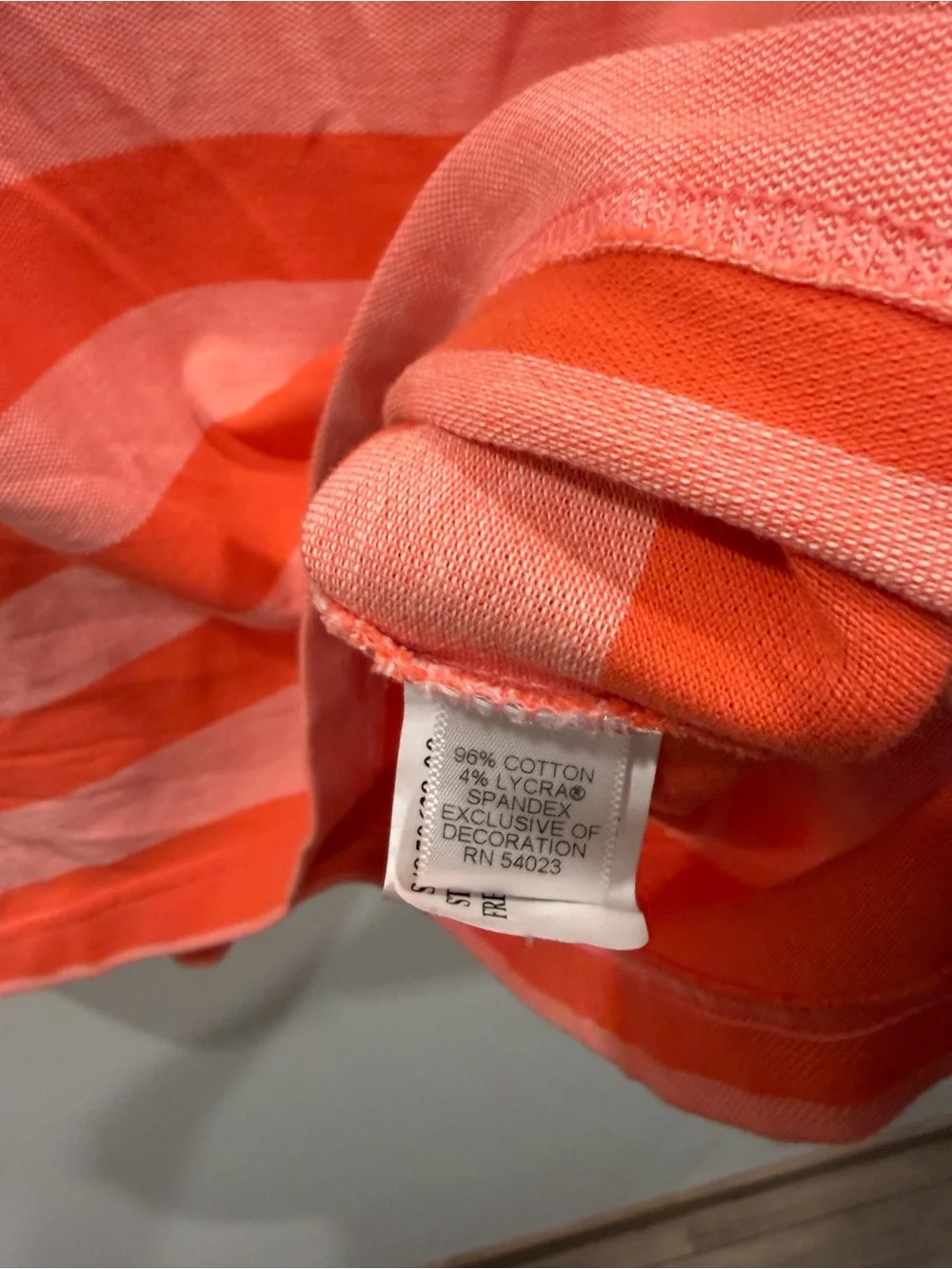 Banana‎ Republic Men’s Orange and Pink Striped Polo Shirt